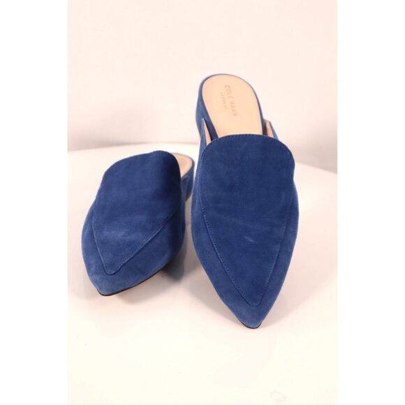 Cole Haan Women's Blue Suede Pointed-Toe Mules Size 9 - Picture 1 of 10